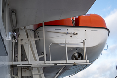 Eines der vier Rettungsboote